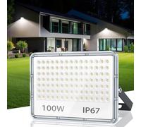 TASINUO Projecteur LED Extérieur 100W, 10000LM Brillant Spot LED Exterieur | IP67 Imperméable Lampe LED Exterieur, 6500K Blanc Froid Eclairage Exterieur pour Jardin Terrasse Garage Usine Stade, Lot de 1