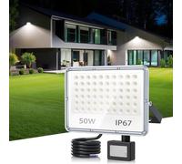 TASINUO Projecteur LED Extérieur avec Détecteur 50W, 5000LM Spot Extérieur | 6500K Spot Exterieur Detecteur Mouvement, IP67 Etanche Projecteur LED Extérieur avec Détecteur pour Jardin Garage Entrée,1 PC