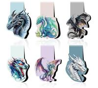 Taskicraft Lesezeichen Drachen - 6 Stück Magnetisches Lesezeichen Drachen Fur Jungen Mädchen Buchliebhaber Freunde Familie Lesebegeisterte