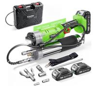TaskStar 12000 PSI Pompe à Graisse Electrique: Pistolet à Graisse 2-en-1 avec 2 Batteries, Tuyau de 120 cm, Raccord Rapide, Adaptateur à 90°, LED, pour Le Bricolage, l'industrie et l'agriculture