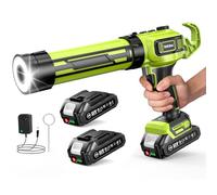 Taskstar Pistolet Silicone Electrique avec 2-Batterie et Lumière-LED, Pistolet Cartouche Silicone Compatible avec Makita-Batteries 18V de 300ml pour le Calfeutrage et l'étanchéité, Vert