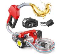 Taskstar Pompe à Gasoil Sans Fil 45L/Min Diesel Kérosène, Buse Auto Stop | Pompe Carburant Électrique avec Kit 18V 4,0Ah Batterie & Chargeur, 2x2m Tuyaux et Filtre pour Tracteurs, Camions et Bateaux