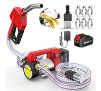 Taskstar Pompe à Gasoil Sans Fil 45L/min, Pompe Électrique Diesel 21V avec 1 Batterie 4000 mAh, Pompe à Carburant Portable avec Pistolet à Arrêt Automatique, 2 Tuyaux de 2 m pour Diesel et Kérosène