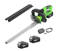 TaskStar Taille Haie Electrique : Taille-Haies Électriques avec Lame Double De 56 cm, Puissance De 600 W, 2×4,0 Ah Batteries, Puissant pour La Taille De Haies Et D’arbustes