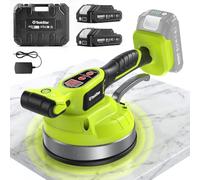 Taskstar Vibreur Carrelage 160 mm avec 2 × 2000 mAh pour Pose Carrelage | Pour Carreaux de 30-120 cm, 26 000 Tr/min Haute Fréquence Chasse l'Air et Évite les Vides, 10 H d'Autonomie, 12 Vitesses