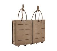 Tasmanian Tiger TT 2 SGL Mag Pouch Bel HK417 MKIII Pochette pour 2 chargeurs individuels HK417 avec cordon élastique, fermeture rapide et système Molle Marron coyote