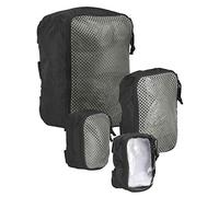 Tasmanian Tiger TT Modular Pouch Set Sac à Dos rembourré Semi-Transparent Sac à Dos Sacs supplémentaires en 3 Tailles avec Dos Velcro Noir