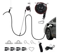 Tasofac Support pour câble de charge, enrouleur de câble automatique, rangement automatique, montage mural, gain de place, protection de câble, pour câble de charge de type 2 et type 1, montage mural