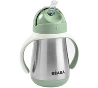 BEABA - Tasse d'apprentissage avec paille inox 250 ml Vert Sauge