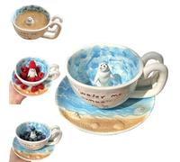 Tasse 3D en céramique avec sceau mignon pour la maison et le bureau