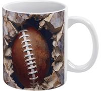 Tasse 3D football trou mural blanc - Mug fantaisie en céramique 325ml, tasse club de football pour hommes et femmes