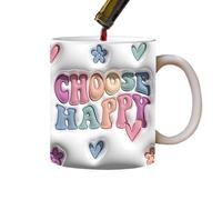 Tasse 3D Love pour la Saint-Valentin - Tasse à thé romantique en porcelaine avec décoration en forme de cœur | Tasse décorative pour la maison, la cuisine, le bureau, cadeau de Saint-Valentin pour