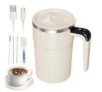 Tasse à agitation automatique rechargeable avec agitation électrique et couvercle 400 ml Pour voyages, vacances, bureau, école, appartement, boissons au chocolat chaud et au lait