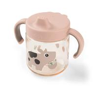 Tasse à bec à 2 anses bébé Done by Deer Tiny farm Rose 260 ml