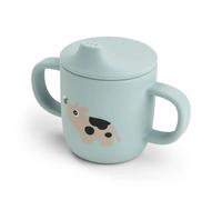 Tasse à bec à 2 anses en silicone bébé Done by Deer Tiny farm Bleu 120 ml