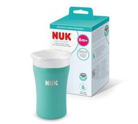 Tasse à bec NUK Magic Cup en acier inoxydable | À partir de 8 mois | 230 ml | Bord anti-fuites à 360° | Biberon pour tout-petits | Bleu sarcelle | 1 unité