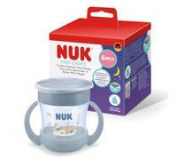 Tasse à bec NUK Mini Magic Cup Night | À partir de 6 mois | 160 ml | Bord anti-fuites à 360° | Biberon pour tout-petits avec poignées antidérapantes | Phosphorescent | Hippopotame | 1 unité