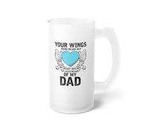 Tasse à bière en verre dépoli avec inscription « Inspirational Losing Fathers Deuil Encouraging Memorial » 473,6 g