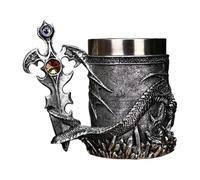 Tasse à bière médiévale, tasse à café dragon, tasse de voyage vintage, tasse à bière 600 ml, tasse médiévale avec dragon, tasse à café pour bière, tasse de voyage avec couvercle, tasse à thé et café,