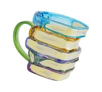 Tasse à boire artistique en verre avec poignée ergonomique - Tasse à boisson multifonction pour boissons chaudes et froides - Tasse à café en verre de grande capacité