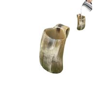 Tasse à boire en corne - Tasse en corne rustique fabriquée à la main avec poignée | Bière médiévale vintage et à whisky pour décoration d'eau, bière et bar | Boisson traditionnelle de