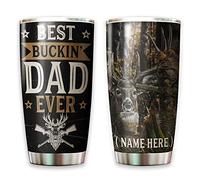 Tasse À Boire Isotherme Avec Paille Et Couvercle Tasse De Voyage Isolée Gobelet De Café Pour Papa Noël Collègue 590 Ml Le Meilleur Papa Chasseur Du Monde - Cerf De Chasse Personnalisé