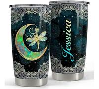 Tasse À Boire Isotherme Réutilisable Gobelet De Voyage Acier Inoxydable Tasse De Voyage Isolée Pour Collègue Papa Noël 590 Ml Gobelet Personnalisé Libellule Mandala Lune