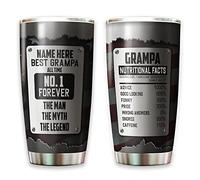 Tasse À Boire Isotherme Réutilisable Mug Isotherme Acier Inoxydable Thermos Pour Noël Collègue Papa 590 Ml Meilleur Grand-Père Pour Toujours - L'Homme, Le Mythe, La Légende - Avec Nom
