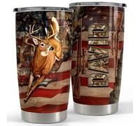 Tasse À Boire Isotherme Réutilisable Mug Isotherme Tasse De Voyage Isolée Pour Collègue Ami Maman 590 Ml Gobelet Personnalisé Avec Motif Cerf Et Nom Personnalisable, Drapeau Américain
