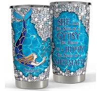 Tasse À Boire Isotherme Réutilisable Tasse De Voyage Isolée Acier Inoxydable Gobelet De Voyage Pour Maman Papa Ami 590 Ml Bijou Personnalisé Style Gobelet Sirène