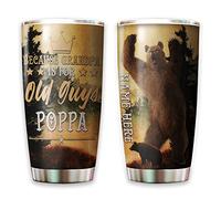 Tasse À Boire Isotherme Tasse De Voyage Isolée Thermos Pour Ami Noël Papa 590 Ml Parce Que Papi, C'Est Pour Les Vieux ! Tasse Poppa Pour La Fête Des Pères - Promu Grand-Père Pour Être