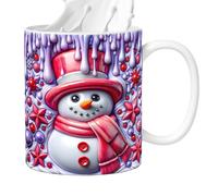 Tasse à boisson festive - Verres en céramique d'hiver, tasse à motif bonhomme de neige, finition de surfacee émaillée retenant la chaleur | Présentoir d'accessoires de boisson de saisonnière, col