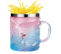 Tasse à café - 200 ml gaufrage Alien 3D Gobelet avec bord en acier inoxydable | Parfait pour la maison, la cuisine, le bureau, les pauses, le petit déjeuner, les boissons du soir, les fêtes, la