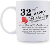 Tasse à café 32 ans pour maman, épouse, amie, sœur, collègue - Tasse 32 cl, j'ai 32 ans, j'ai 18 ans