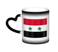 Tasse à café 325 ml avec drapeau de la République arabe syrienne, sensible à la chaleur, drôle, couleur unique