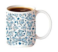 Tasse à café - 325 ml - Motif floral - Tasse pour café, maison, cuisine, bureau, bar, anniversaire, Noël, Thanksgiving, papa,