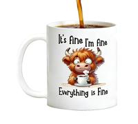 Tasse à café | 350 ml avec poignée ergonomique pour impression vache - Tasse à café à thé - Pour lait, glace, eau, jus, latte, thé, bière, mère, papa, épouse, ami,