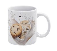 Tasse à café 3D Cookies aux pépites de chocolat au lait | Tasse en céramique 3D | Tasse à thé 325 ml - Unique pour hommes et femmes | Blanc