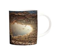 Tasse à café 3D en céramique de 325 ml pour bibliothécaire - Motif espace - Rat de bibliothèque - Cadeau idéal pour les lecteurs, les clubs de lecture, la maison, le bureau, le quotidien
