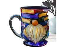 Tasse à café 3D Gnome Book - Tasse à boire en résine peinte à la main, tasse à thé amusante pour les amateurs de lecture, la famille, les amis - Tasse mignonne pour la maison, le bureau, les voyages