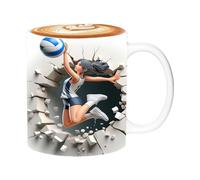 Tasse à café 3D - Tasse en céramique de 325 ml pour café, thé, lait | Cadeau élégant et pour les fans de volleyball, boissons sur le thème du sport, joueurs, entraîneurs et amateurs