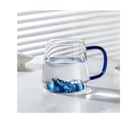 Tasse à café 400 ML en Verre Transparent avec poignée Creative Mountain Home, Verres à Boire résistants à la Chaleur, Verres à Lait