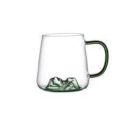 Tasse à café 400 ML en Verre Transparent avec poignée Creative Mountain Home, Verres à Boire résistants à la Chaleur, Verres à Lait