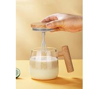 Tasse à Café à Agitation Automatique 400ml, Tasse à Mélanger Électrique 7000 TR/Min, Tasse Mélangeur Automatique, Tasse en Verre Auto-mélangeuse pour Café/Lait/Thé/Chaud Chocolat (Transparent)
