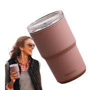 Tasse à café à double paroi - 460 ml en acier inoxydable, récipient isolé étanche, verres portables, tasse thermique | Voyage Camping Party Home Car, parfait pour les boissons du matin, les boissons c