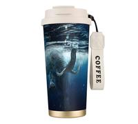 Tasse à café à double paroi en acier inoxydable 316 avec motif éléphant africain, durable, isolé et élégant, convient pour les amateurs de café et de thé