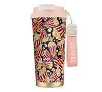Tasse à café à double paroi en acier inoxydable 316 imprimé pop-corn, durable, isolée et élégante, adaptée pour les amateurs de café et de thé