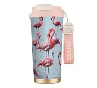 Tasse à café à double paroi en acier inoxydable 316, motif flamants roses, durable, isolée et élégante, adaptée pour les amateurs de café et de thé