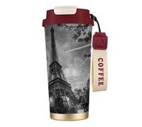Tasse à café à double paroi en acier inoxydable 316 motif Tour Eiffel, durable, isolée et élégante pour les amateurs de café et de thé