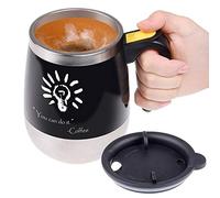 Tasse à café à mélange automatique en acier inoxydable - Pour mélanger votre café, thé, chocolat chaud, lait, boisson protéinée, bouillon, etc. - Idéal pour le bureau, l'école, la salle de sport, la